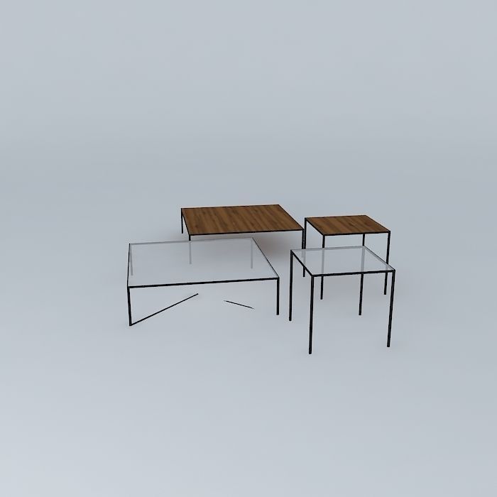 Coffee side table 3D model_2