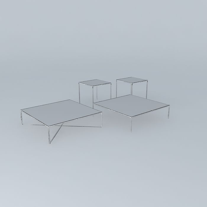 Coffee side table 3D model_3