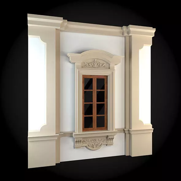 Wall ornate window on 3D model_0