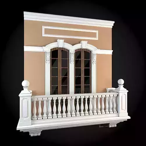 Wall balcony with railings