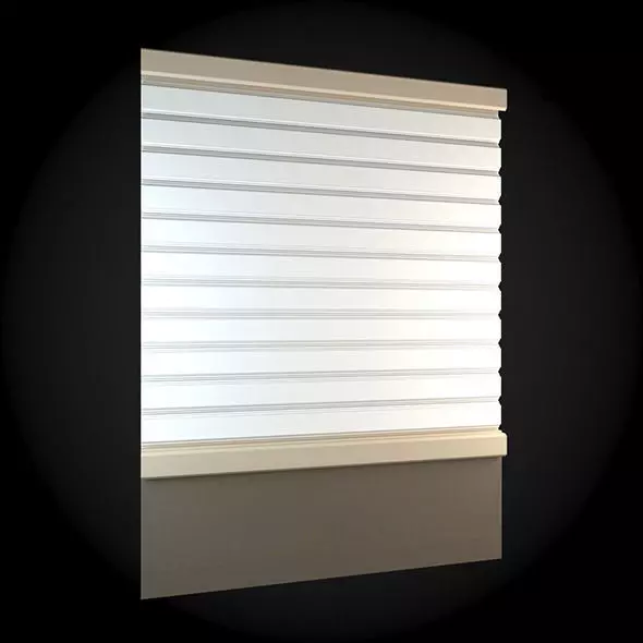 Wall window with blinds 3D model_0
