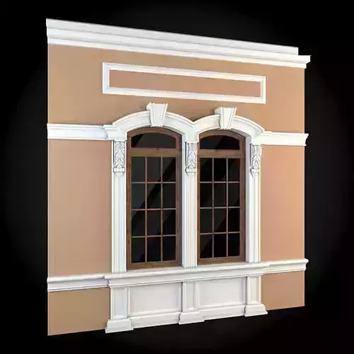 Wall building with two windows