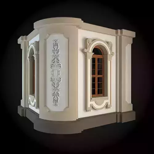 Wall ornate building with window