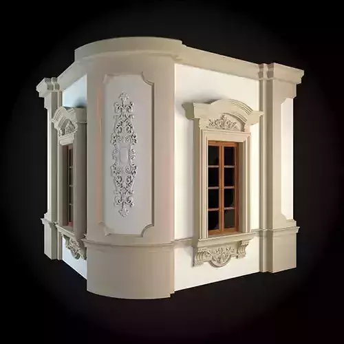 Wall window with ornate details