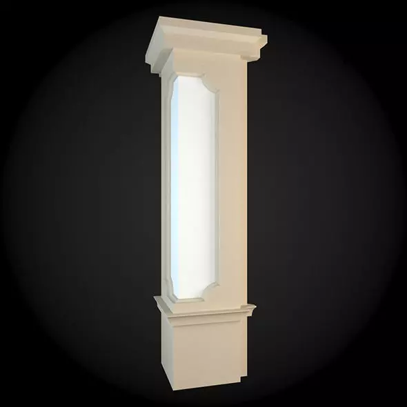 Wall column with light 3D model