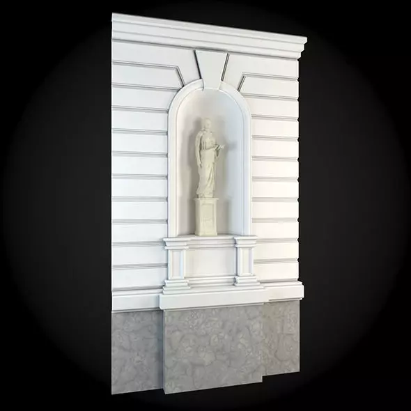 Wall statue on 3D model_0