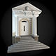 Wall front door of building 3D model_1