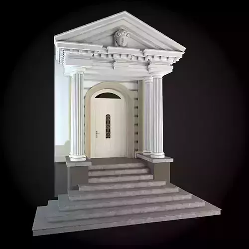 Wall front door of building 3D model