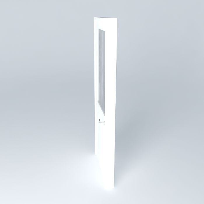 door interior half glazed 3D model_2