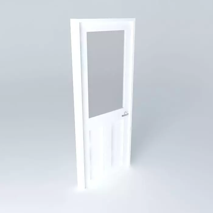 door interior half glazed 3D model_0
