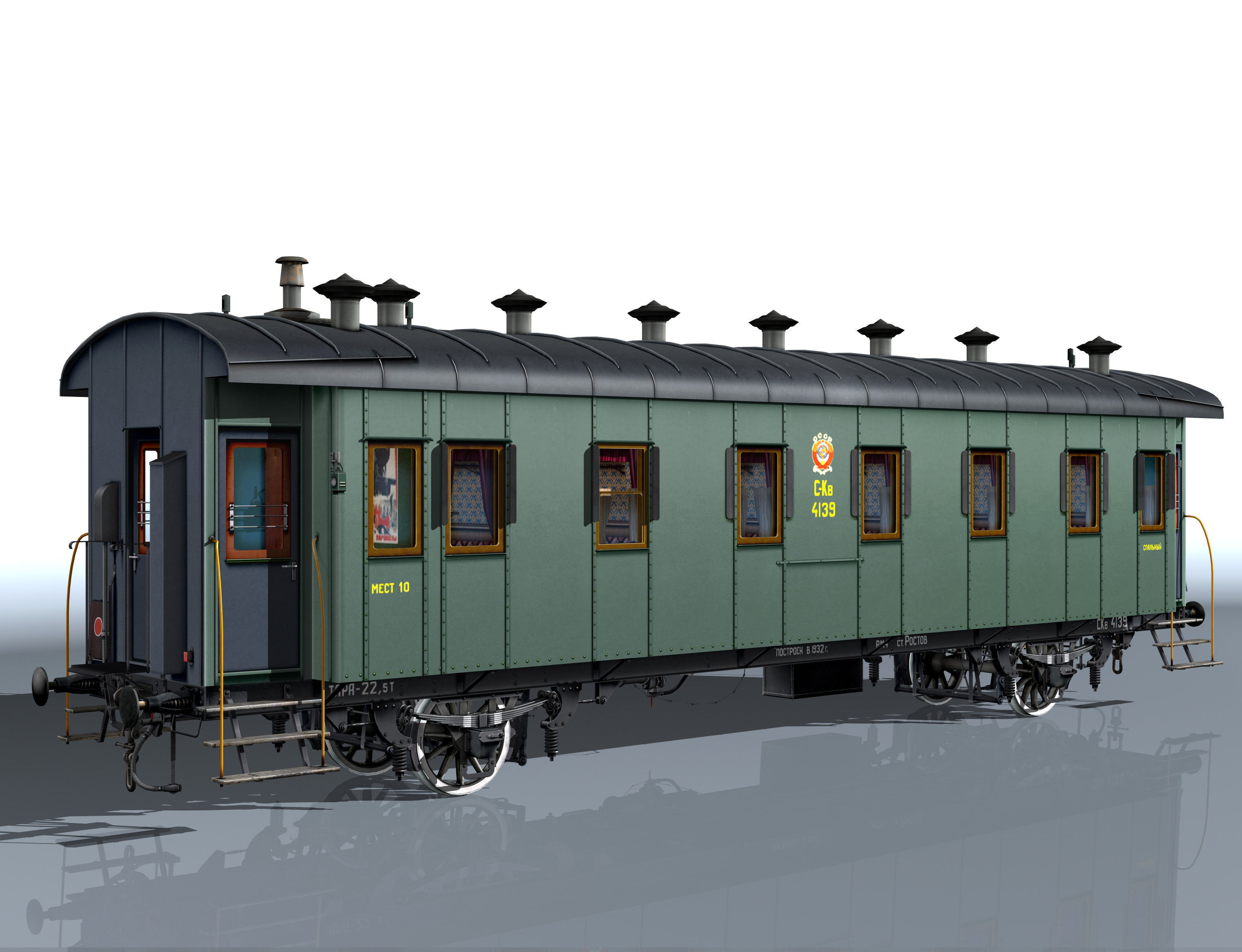 carriage passenger 2-axles 3D model_2