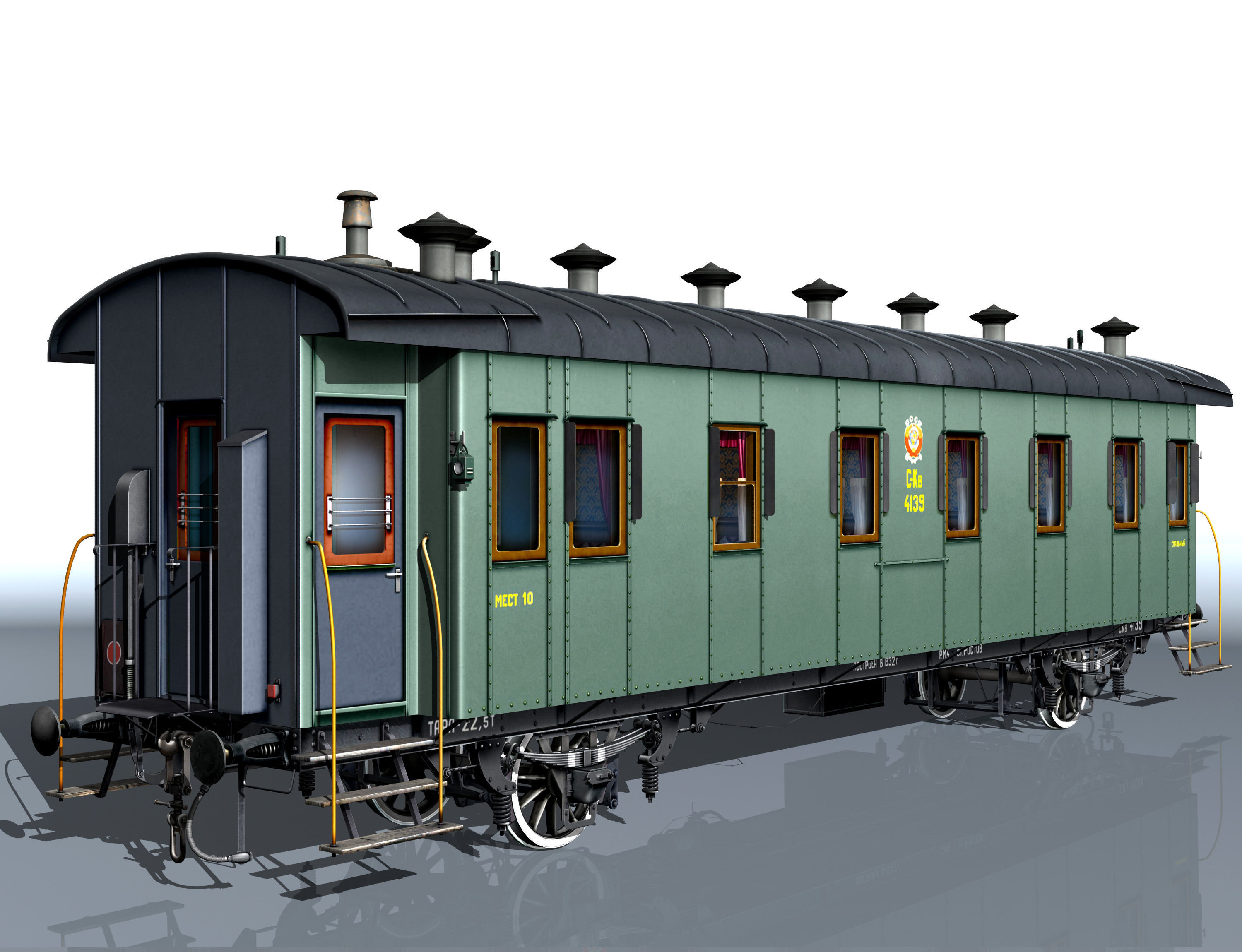 carriage passenger 2-axles 3D model_3