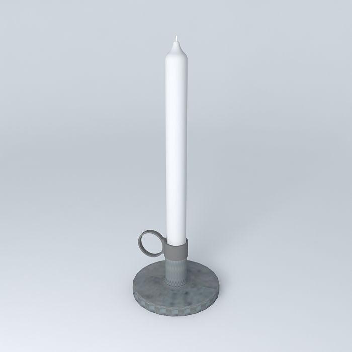 Candlestick concrete candle holder 3D model_1