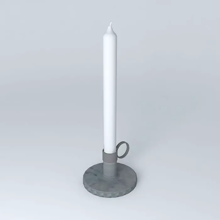 Candlestick concrete candle holder 3D model_0