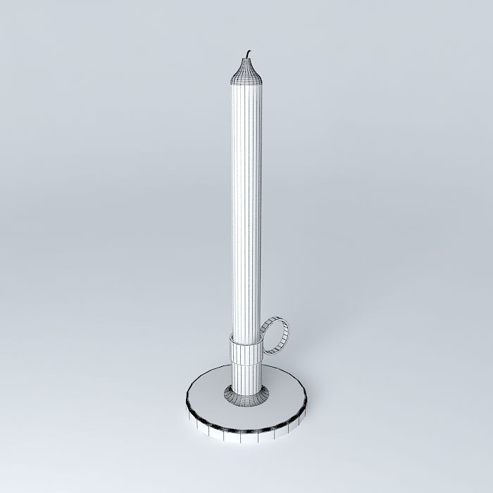 Candlestick concrete candle holder 3D model_3