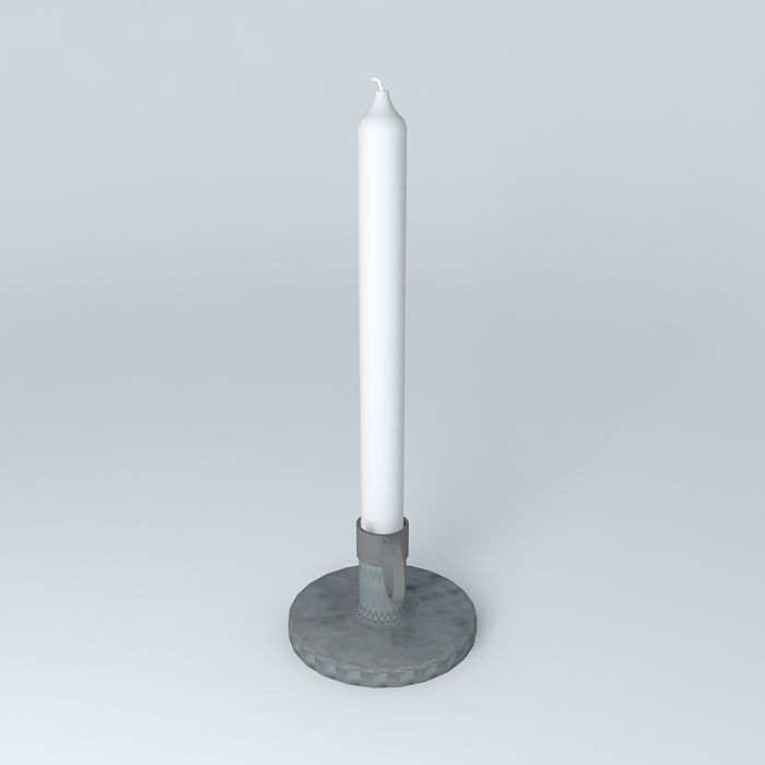 Candlestick concrete candle holder 3D model_2