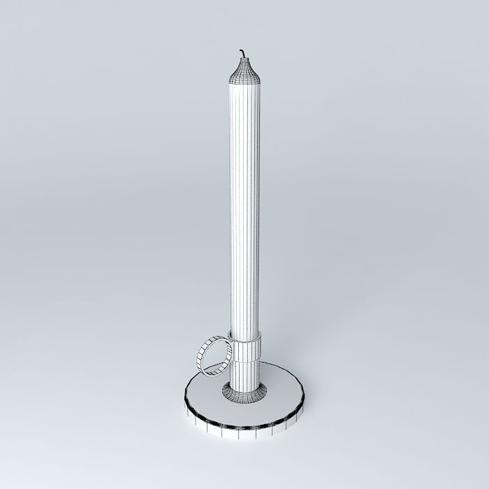 Candlestick concrete candle holder 3D model_4