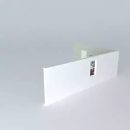 Bedroom set wall with window 3D model