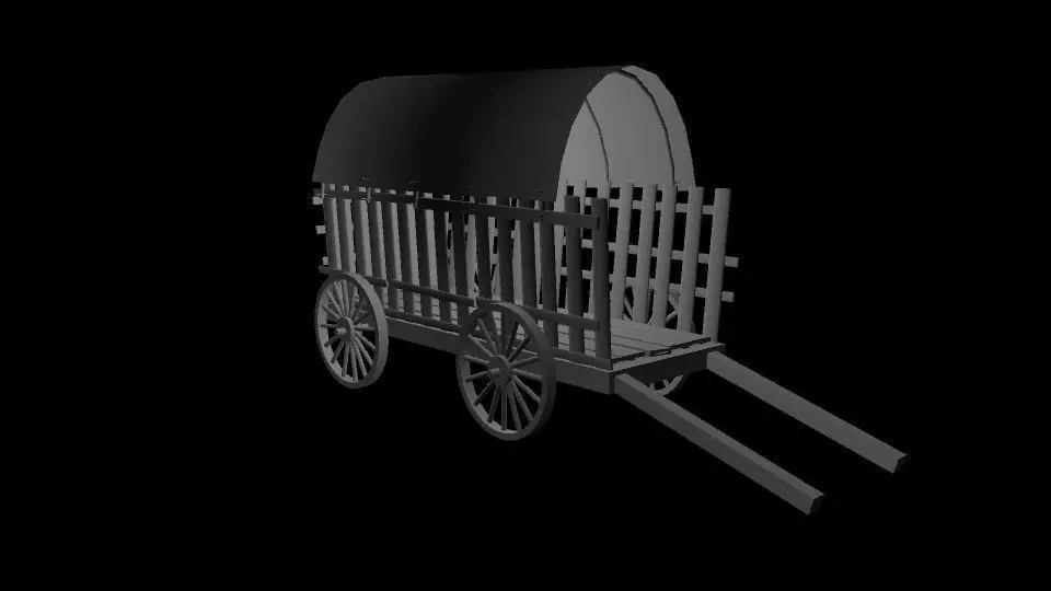 Horse Cart Free low-poly 3D model_0
