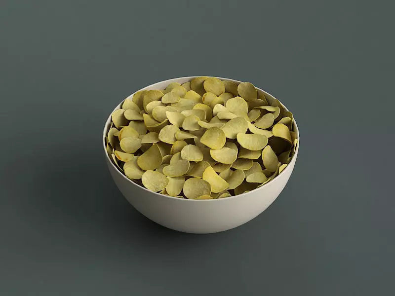 Big Bowl Of Potato Chips 3D model_0