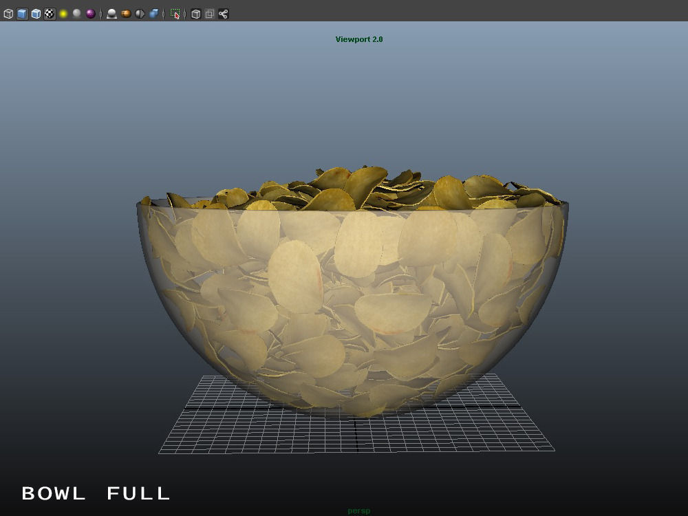 Big Bowl Of Potato Chips 3D model_9
