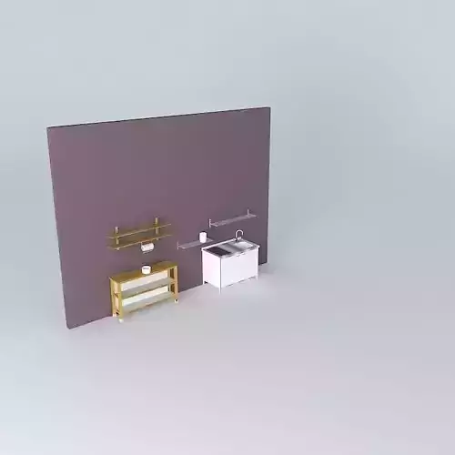 Kitchen  all in one Varde cabinet wall shelf Grundtal metal