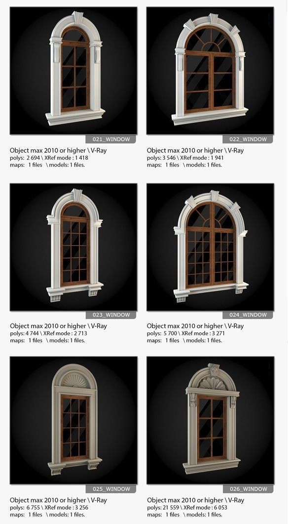 Window Collection windows and doors for book windows 3D model_3