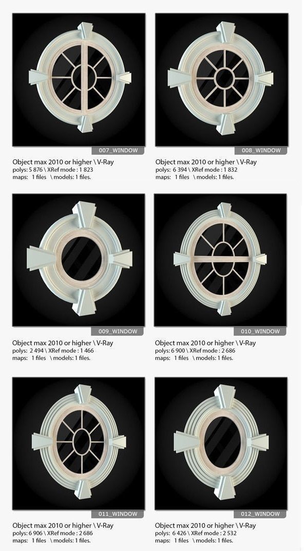 Window Collection windows and doors for book windows 3D model_4