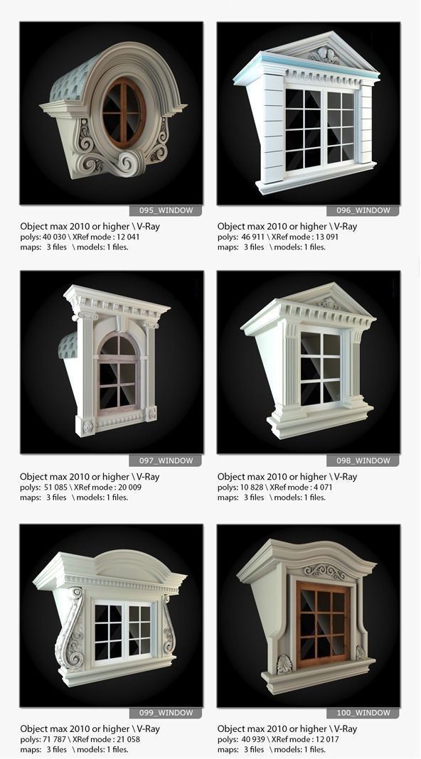 Window Collection windows and doors for book windows 3D model_5