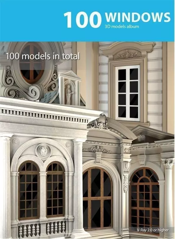 Window Collection windows and doors for book windows 3D model_0