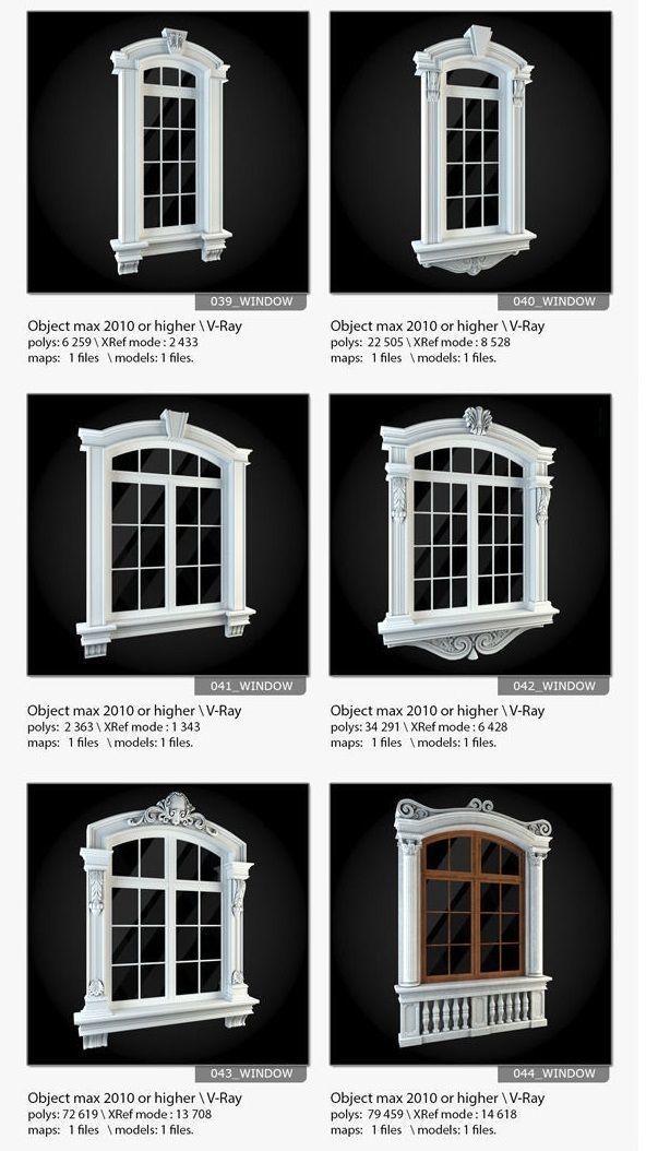 Window Collection windows and doors for book windows 3D model_2