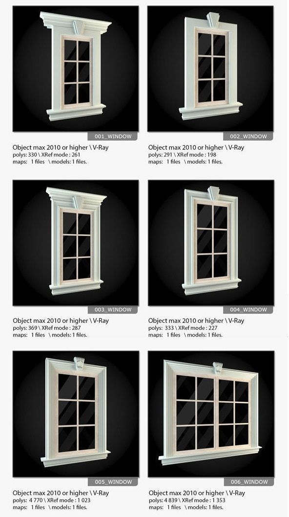 Window Collection windows and doors for book windows 3D model_1