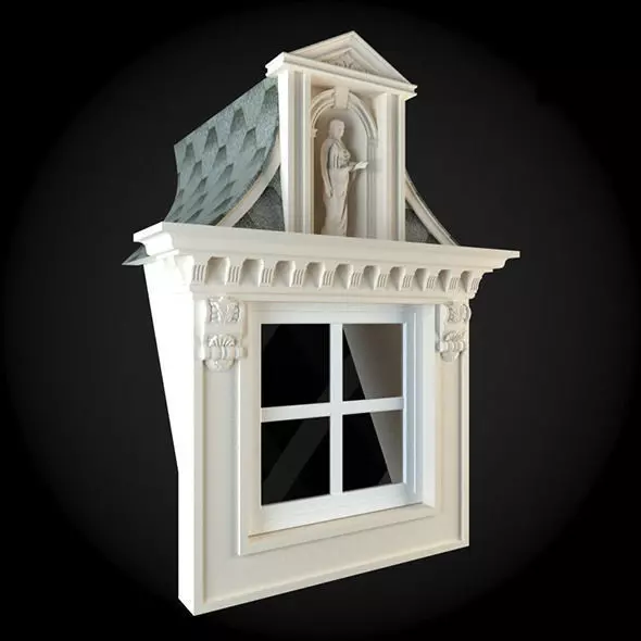 Window with statue 3D model_0