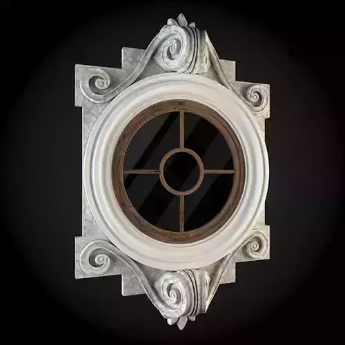Window round in ornate frame