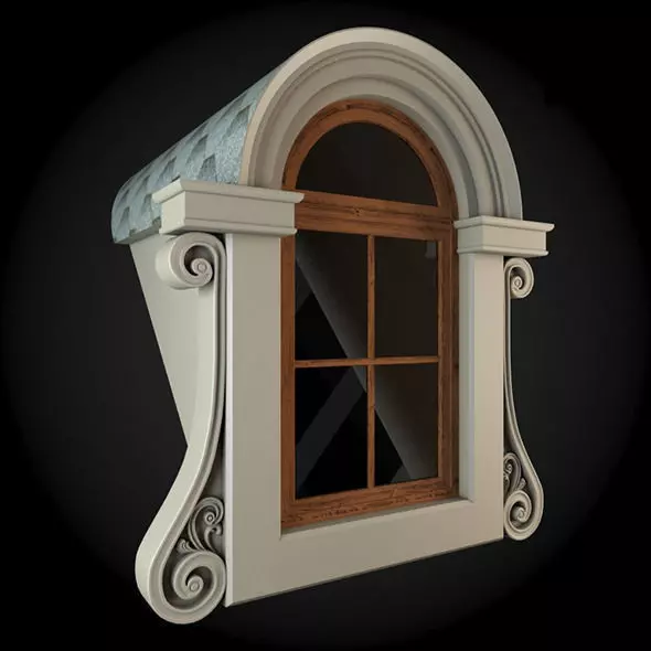 Window with ornate design 3D model_0