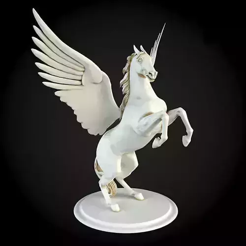 Sculpture statue of horse with wings