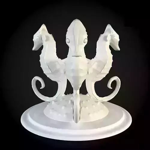 Sculpture three seahorses