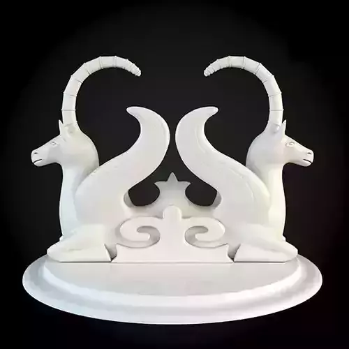 Sculpture statue of two goats