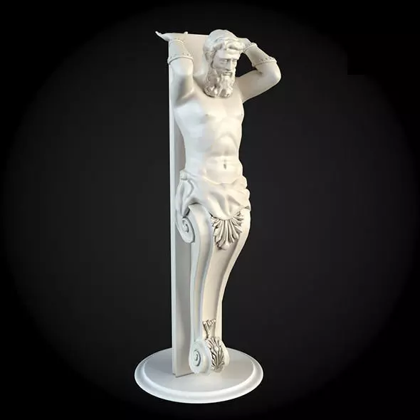 Sculpture statue of jesus on cross 3D model_0