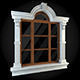 Window with wooden frames 3D model_1