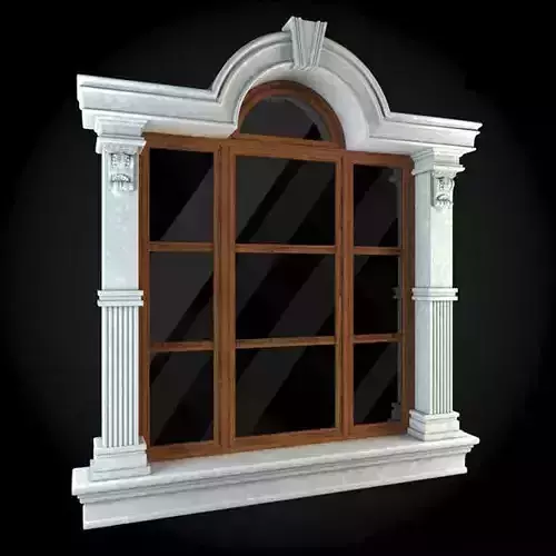 Window with wooden frames