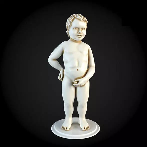 Sculpture statue of young boy 3D model_0