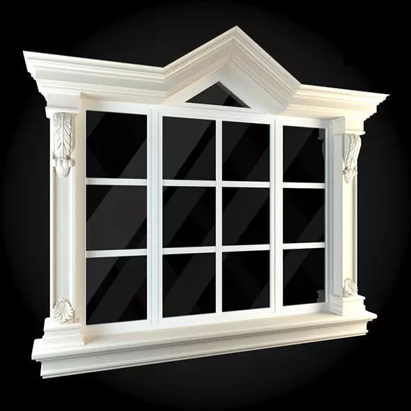 Window with arches and columns 3D model_0