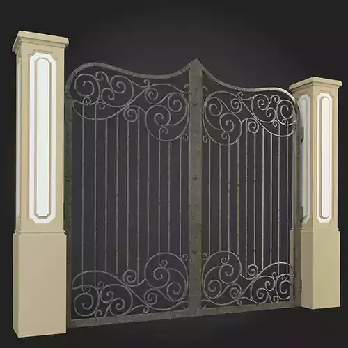 Gates ornate wrought iron gate 3D model
