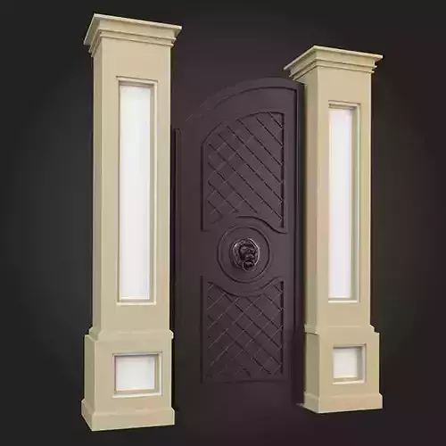 Gates door with two columns and pillars