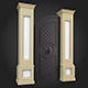 Gates door with two columns and pillars 3D model_1