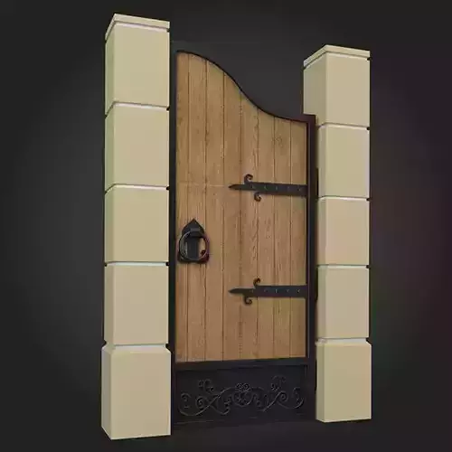Gates wooden door with iron frame