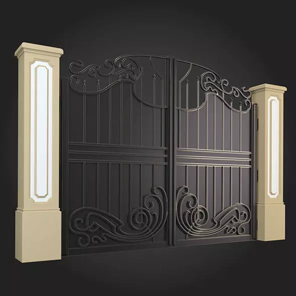 Gates wrought iron gate 3D model_0