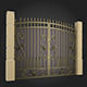 Gates wrought iron gate 3D model_1