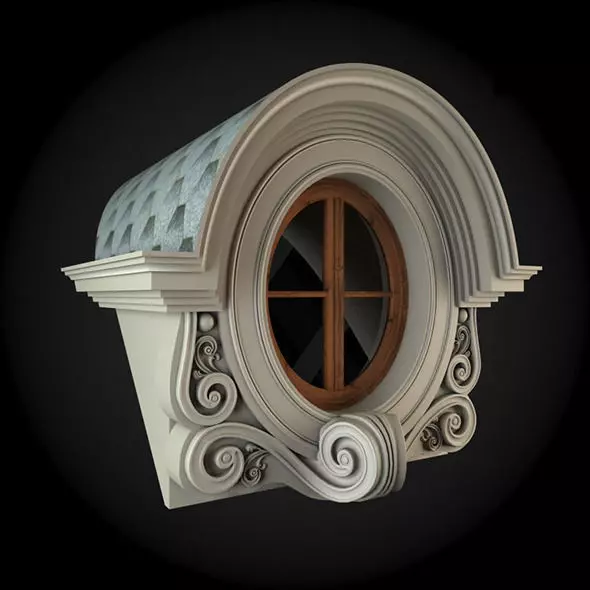 Window with ornate design 3D model_0